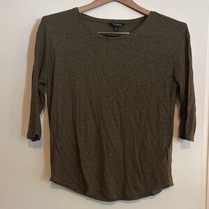 Lucky Brand Olive Long Sleeve Women's Tee